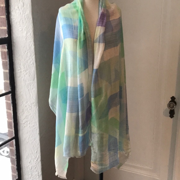 Echo Modal/Linen Watercolor Scarf/Wrap - Picture 3 of 5